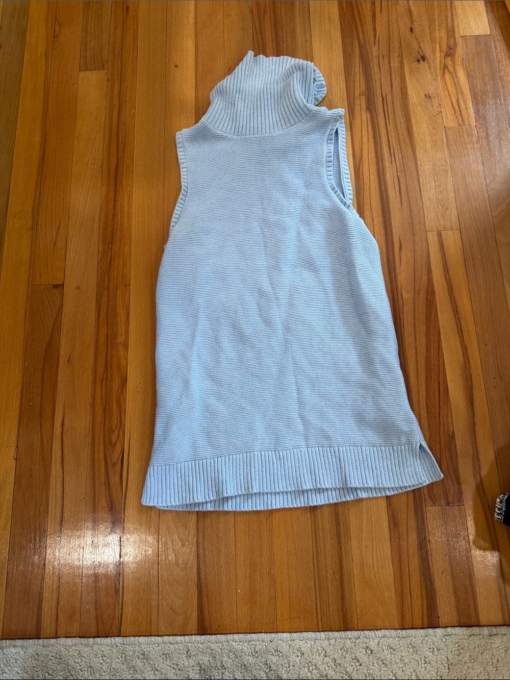 J. Crew Light Blue Sleeveless Turtleneck Sweater
